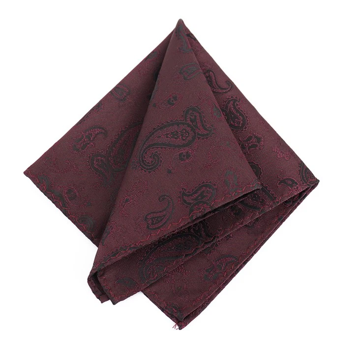 Maroon Paisley Pocket Square